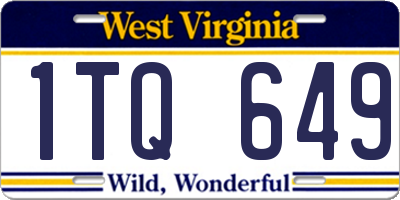 WV license plate 1TQ649