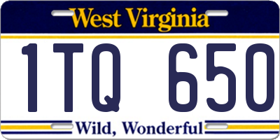 WV license plate 1TQ650