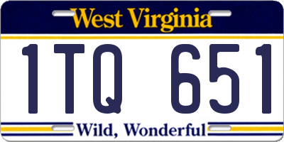 WV license plate 1TQ651