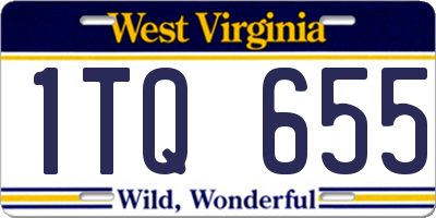 WV license plate 1TQ655