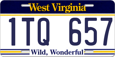 WV license plate 1TQ657