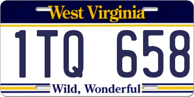 WV license plate 1TQ658