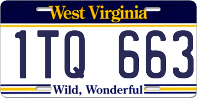 WV license plate 1TQ663