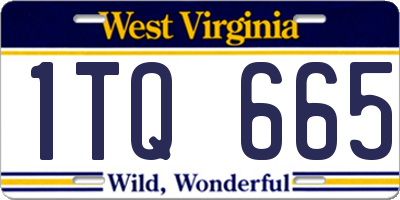 WV license plate 1TQ665