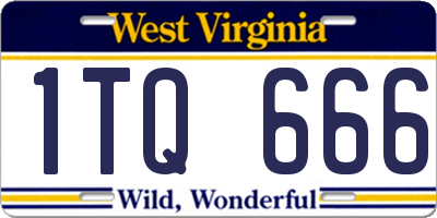 WV license plate 1TQ666