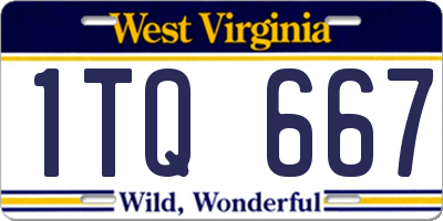 WV license plate 1TQ667