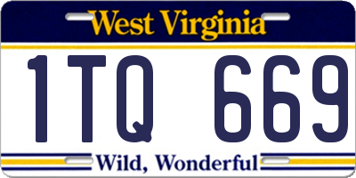 WV license plate 1TQ669