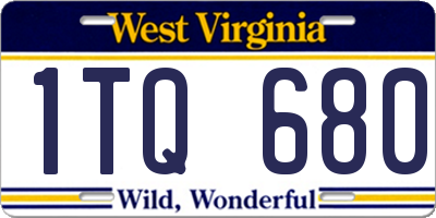 WV license plate 1TQ680