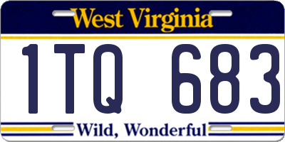 WV license plate 1TQ683