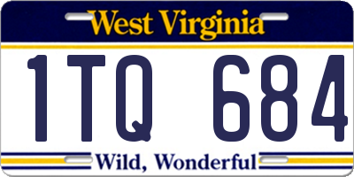WV license plate 1TQ684