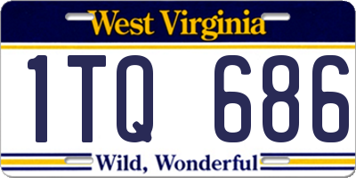 WV license plate 1TQ686