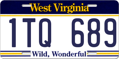 WV license plate 1TQ689