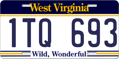 WV license plate 1TQ693