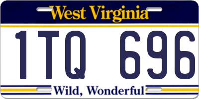 WV license plate 1TQ696