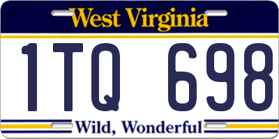 WV license plate 1TQ698
