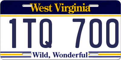 WV license plate 1TQ700