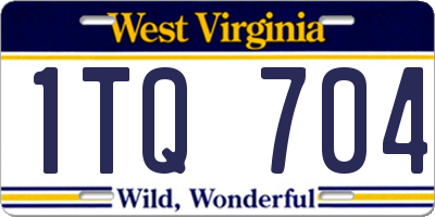 WV license plate 1TQ704