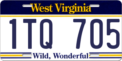 WV license plate 1TQ705