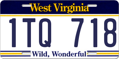 WV license plate 1TQ718