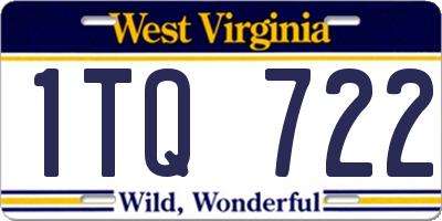 WV license plate 1TQ722