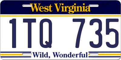 WV license plate 1TQ735
