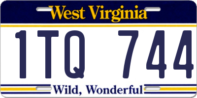 WV license plate 1TQ744