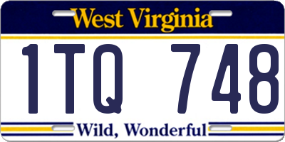 WV license plate 1TQ748