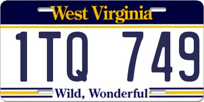 WV license plate 1TQ749