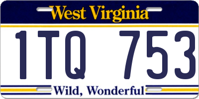 WV license plate 1TQ753
