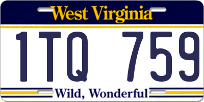 WV license plate 1TQ759