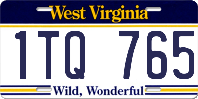 WV license plate 1TQ765