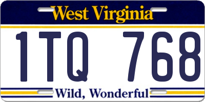 WV license plate 1TQ768