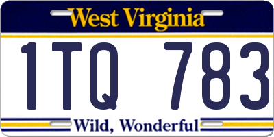 WV license plate 1TQ783