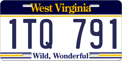 WV license plate 1TQ791