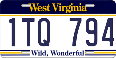 WV license plate 1TQ794