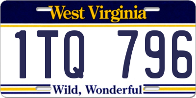WV license plate 1TQ796