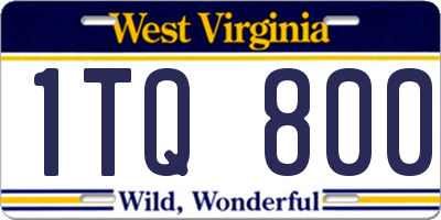 WV license plate 1TQ800