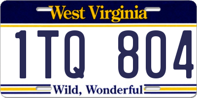 WV license plate 1TQ804
