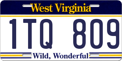 WV license plate 1TQ809