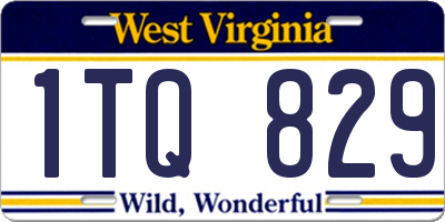 WV license plate 1TQ829