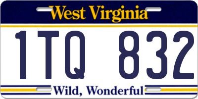 WV license plate 1TQ832