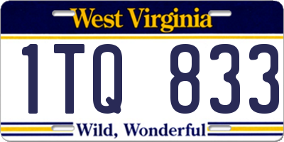 WV license plate 1TQ833
