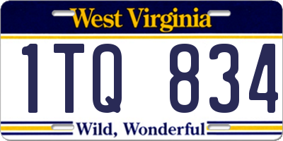 WV license plate 1TQ834