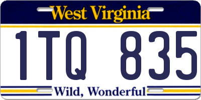 WV license plate 1TQ835