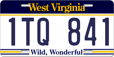 WV license plate 1TQ841