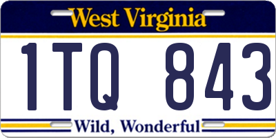 WV license plate 1TQ843