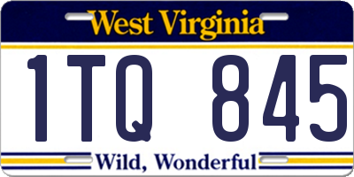 WV license plate 1TQ845