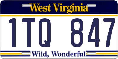 WV license plate 1TQ847