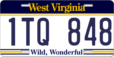 WV license plate 1TQ848
