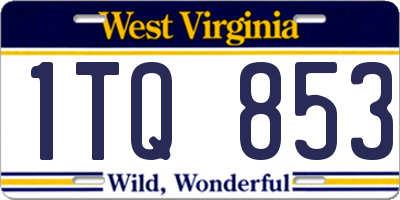 WV license plate 1TQ853